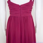 Azazie  burgundy‎ bridesmaid chiffon dress with side slit, size A10 Photo 11