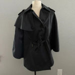 Betsey Johnson  Black Cape Poncho‎ Size Small Photo 2
