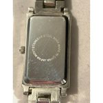 Cote d'Azur Silver Tone Rhinestone Bezel Quartz Japan Movt Women's Tank Watch Photo 3