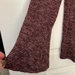 Cute bell sleeves lace up front top burgundy and cream Purple Photo 2