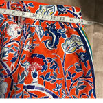 Ett:Twa Anthropologie Paisly Print Shorts Size Small Tie Front Orange Viscose Photo 3