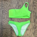 SheIn Neon Green One-Shoulder Bikini Set Photo 0