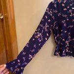 Japna Navy Blue Long Sleeve Crop Top Photo 3