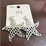 Starfish Earrings Cutout Silver Tone Statement Earrings Beachy Jewelry Photo 0