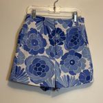ZARA blue and white floral dress shorts Photo 0