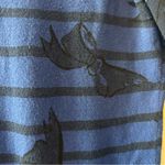 Ann Taylor blue and black striped bow print cardigan sweater size medium Photo 9