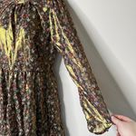 Trixxi Gold Foiled Long Sleeve Floral Dress Large NEW Photo 1