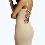 Boohoo  Nancy Strappy Back Bodycon Midi Dress Gray Photo 0