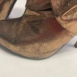 Wet Seal  Women’s Metallic Gold Bow Heel Ankle Booties Size 7.5 Photo 8