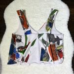 ZARA  White Floral Cropped Swing Tank Top Photo 4