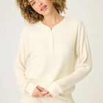 P.J. Salvage  Cream Waffle Knit Pajama Set Photo 4