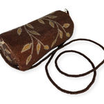 American Vintage Vintage 90s Lynne Jerome Floral Beaded Crossbody Purse 100% Silk Lined | Brown Photo 0