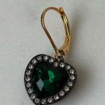 Kurt Geiger NWOT Green and Gold Heart Earrings Photo 3