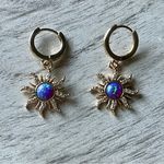 New! Purple Gold Sun Earrings & Necklace Sundrop Earrings Set 18k gold Plated Photo 4