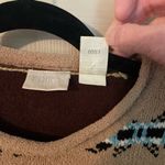 Erika  Y2K chenille sweater brown with pattered stripes & rolled collar. Photo 3