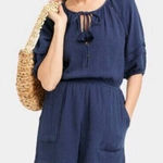 Knox Rose  Women's Short Sleeve Gauze Romper  Navy Size XS Photo 0