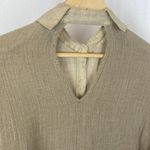 XCVI 100% Linen Tan Long Sleeve Button Front Rustic Raw Hem Top S Photo 2