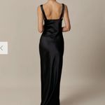 RIHOAS The Black Cowl Neck Sheath Satin Maxi Dress 22 Size M Photo 5