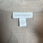 Charter Club Shirt Dress 12 Beige 100% Linen Midi Button Up Belted Short Sleeve Photo 11