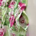Torrid  Pink Green Floral Tiered Ruffle Smocked Poplin Sun Dress‎ Size 2X Pockets Photo 8