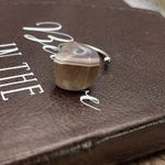 Handcrafted Purple Striped Oregon Coast Tumbled Agate Gemstone Open Back Ring Photo 3