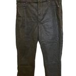 7 For All Mankind Black Faux Leather Coated Skinny Jeans Size 34 Photo 0