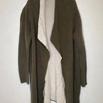 H by Halston Open Front Cardigan Sweater Olive Green EUC Sz M Cotton Blend Photo 0