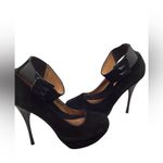 L.A.M.B. by Gwen Stefani T strap heels. Size 7.5. Black suede Photo 6