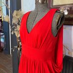 Trina Turk NWT  Ocean Cape Back Drape Dress in Bright Red Lava - Sz M 🧡🎀 Photo 4
