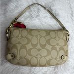 Coach y2k Stripe Pink White Tan Mini Purse Wristlet Photo 1