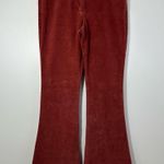 Theory Women’s Red Orange Velour Flare Pants Size 6 Photo 0