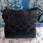 Coach Vintage Sateen Monogram and Leather/Silver Chain Shoulder/Crossbody Bag Photo 6