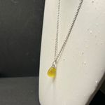 Handmade Yellow Cat eye Crystal drop stainless steel necklace Photo 1
