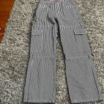 Edikted  pin stripe cargo wide leg pants size small Photo 0