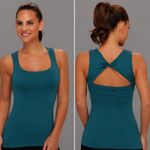 prAna  Tank Top Womens Small Blue Green Lark Twist Back Athletic Workout Yoga Photo 1