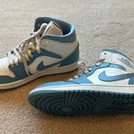 Nike Jordan Light blue and white mid top Nike Jordans  Photo 2