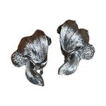 New Mid Century Lisner Silver Tone Clip On Earrings Designer Costume Jewelry Photo 2