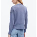 Madewell Linen Drop Shoulder Sweater in Blue Jay Size Medium NWT Coastal Drapey Blue Photo 5