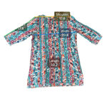 Lands' End  3/4 Sleeve Floral Pattern Button-Up Front Tunic Swim Cover-Up - Large Photo 5