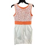 London Times Sheath Dress Womens 8 Orange White Lace Sleeveless Classic Chic Photo 4