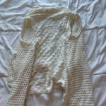 Womens Size Small White Sweater Cardigan Sleeveless Summer Beach Boho Hippie Y2K Photo 5