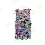 Knox Rose Floral Red White Blue Ruffled Skirted Blouse Size xs Photo 3