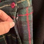 Vintage 70s Parsons Place Tartan Wool Plaid Saddle Skirt Blue Size 18 Photo 4
