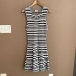 Torn By Ronny Kobo ‎ Isadora Textured Stripe Sleeveless Dress Black White Size M Photo 3