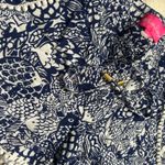 Lilly Pulitzer Pom Pom Trim Shorts Blue White Print #Resort #Preppy #Summer #coastal Stretchy waistband, lightweight and comfy ! #lillypullitzer blue and white print, lightweight shorts, stretchy waistband, preppy style, beach wear, retro vibe, summery, textured fabric, casual fit, vibrant pattern Photo 2