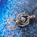 Retro Spider Pendant Domineering Personality‎ Double Skull Zinc Alloy Necklace Black Photo 12