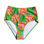 Modcloth  x Marisol Muro NIP Green Petals Cats Sara High-Waisted Bikini Bottom LG Photo 4