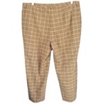 L.L. Bean Classic Fit Straight Plaid Lined Pants Women's Size 20 Petite Tan Photo 3