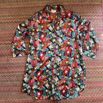 VTG CYPRESS JEWEL PRINT SILKY SHIRT DRESS NIGHT GOWN Red Size M Photo 5