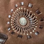 Brighton Starry Suede Drawstring Bag Chocolate Brown Large Purse Leather Strap Photo 3